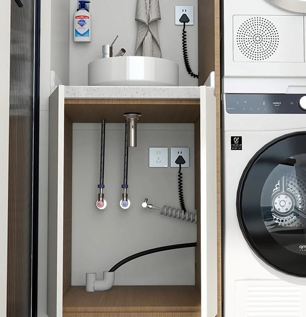 Laundry cabinet Water and Electricity Layout