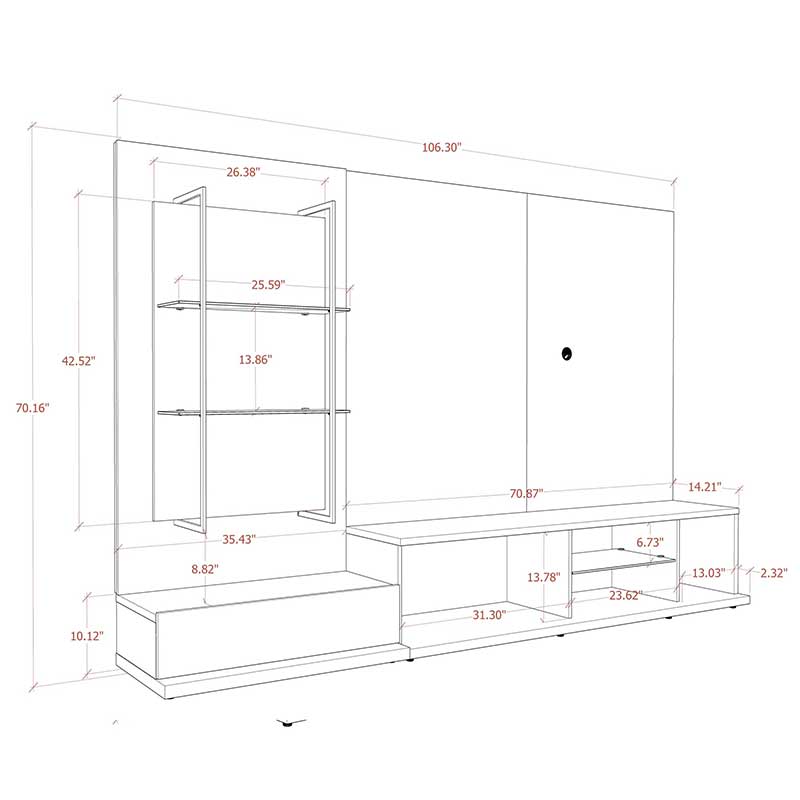Tv cabinet design drawing