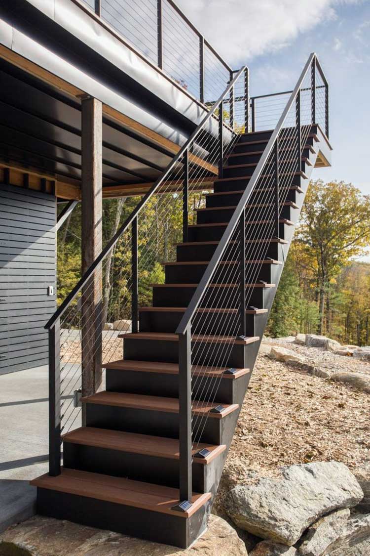 outdoor straight staircase