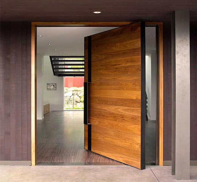 wooden swing door
