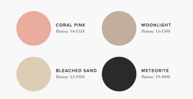 Blush pink and beige living room color palette