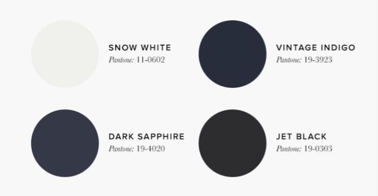 Indigo white and black modern living room palette