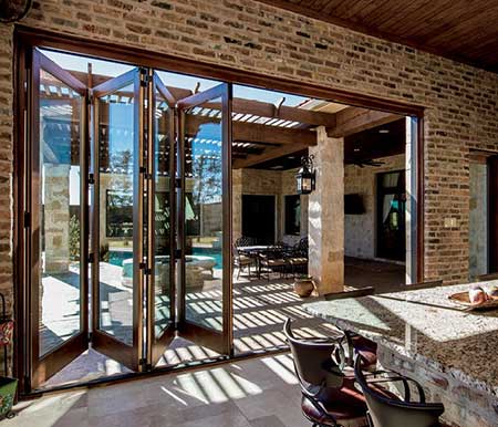 European kitchen bifold doors outdoor space