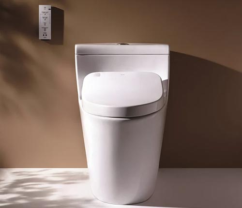 One piece toilet design