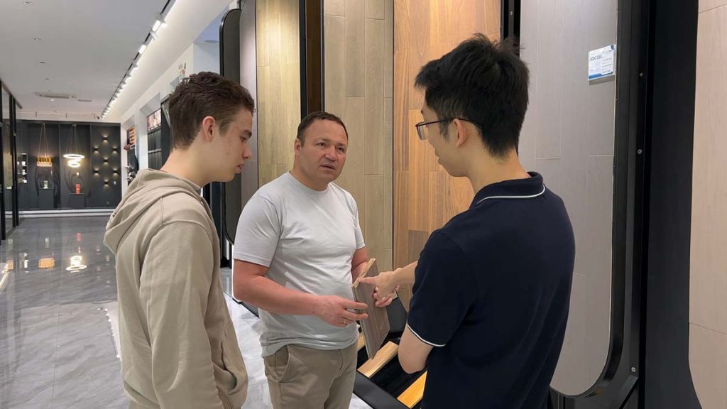 Visiting the flooring showroom