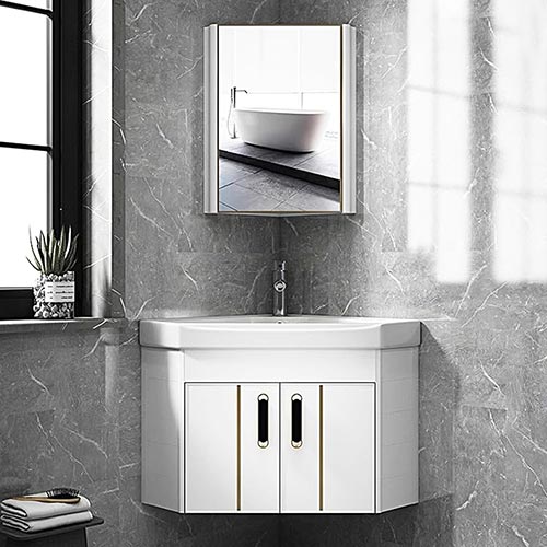 Corner bathroom vanity