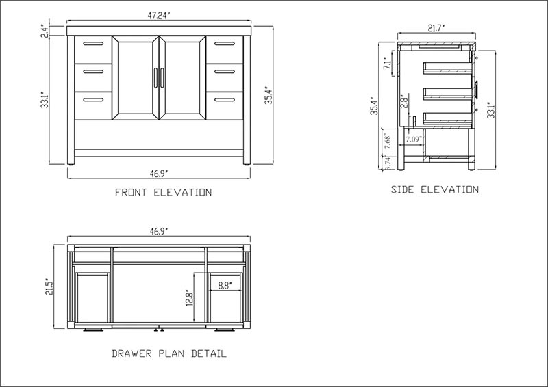 modern bathroom vanity design drawing