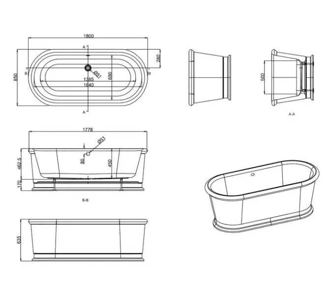 Traditional-freestanding-bathtub-design-drawing