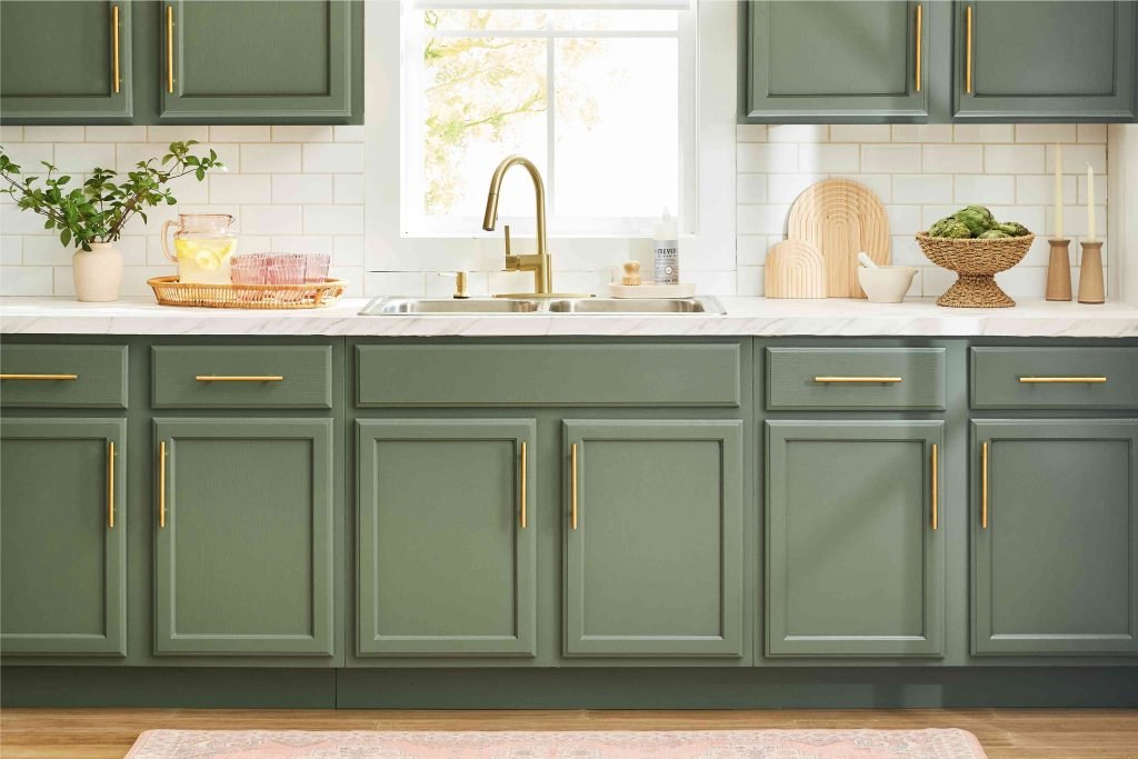 Green color design Kitchen