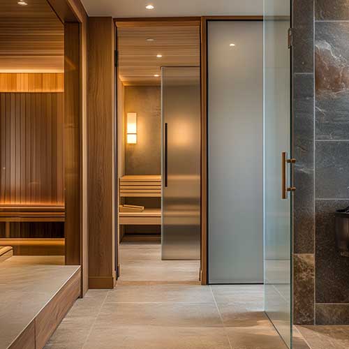 Hotel sauna and steam room