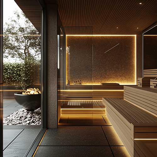 Modern villa sauna room