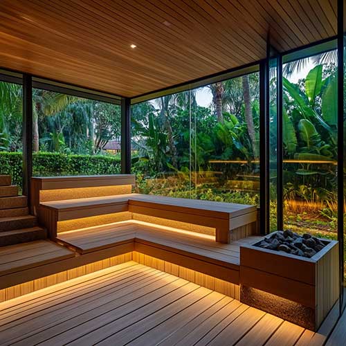 Resort sauna room view