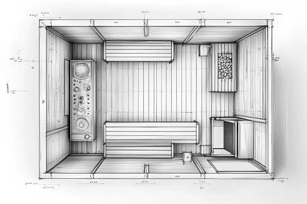 Sauna room floor plan