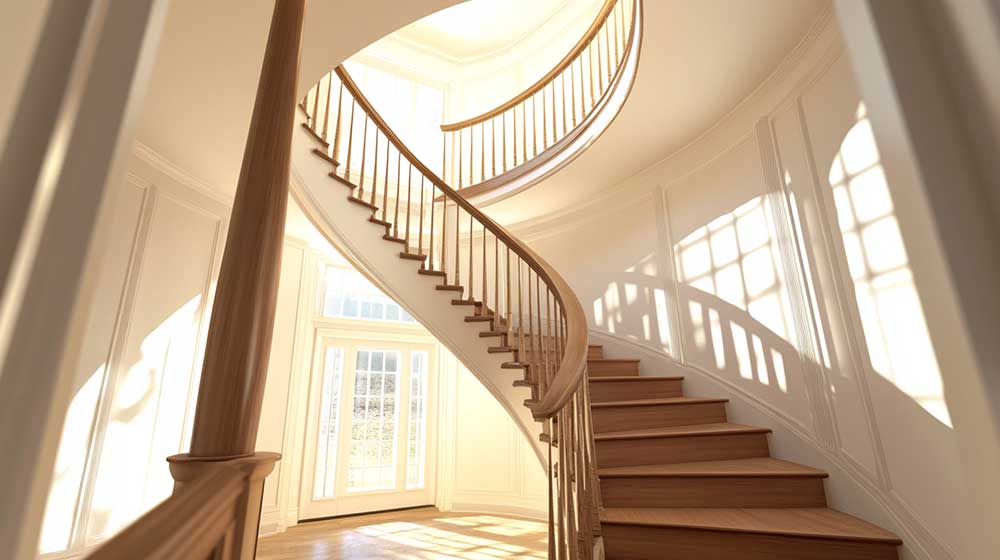 Spiral staircase central pole