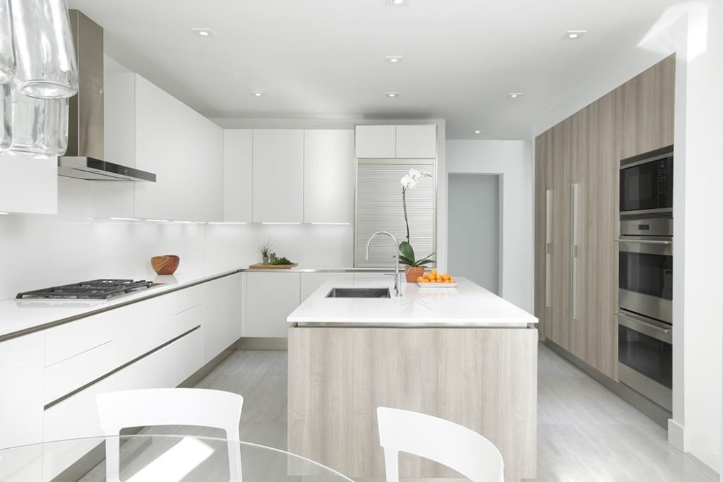A kitchen with a pot filter tap