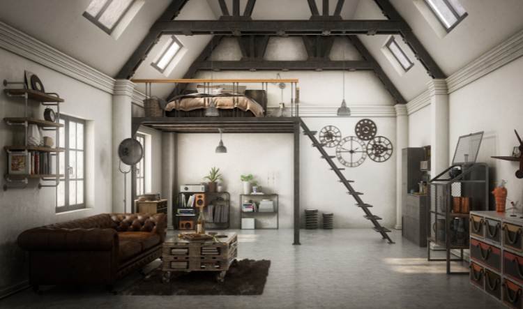 Beds inside a Loft Room