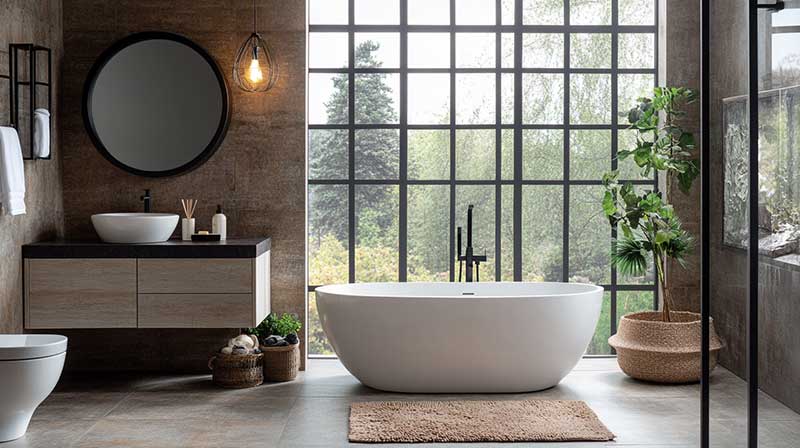 Luxurious modern bathroom materials