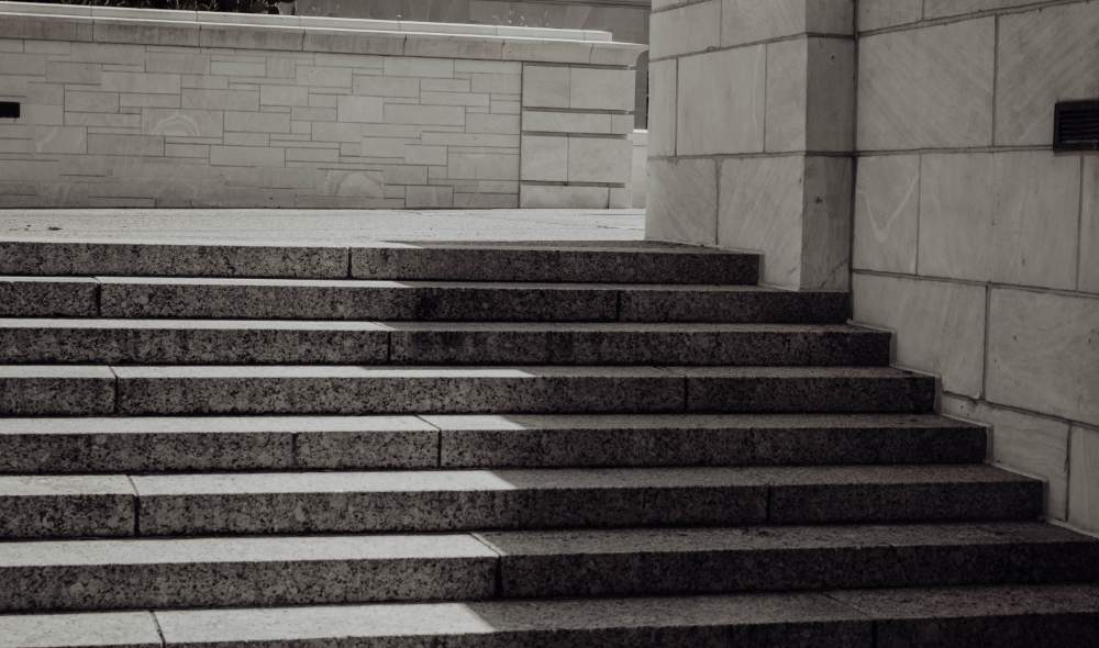 An outdoor stone staircase