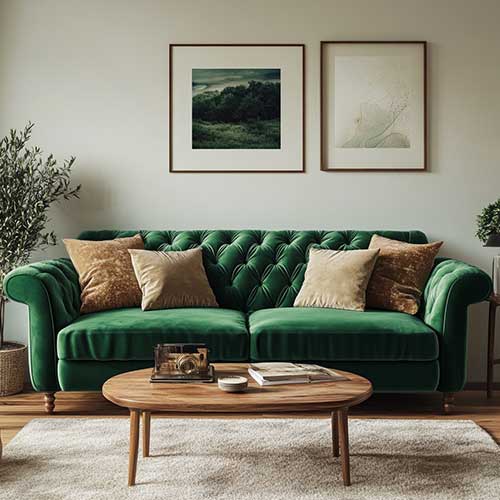 Green sofa