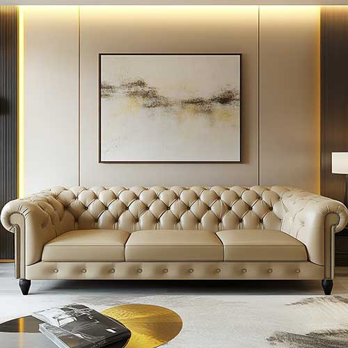 Living room leather sofa