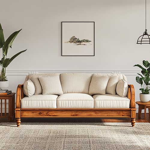 Solid wood sofa