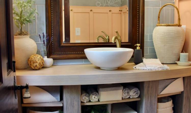 Bathroom Vanity with Open Shelving​