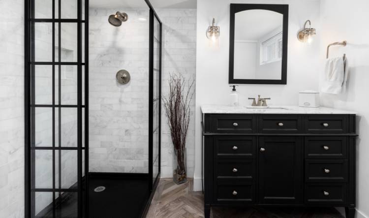 Black Matte Bathroom Vanity (Bold Contrast)