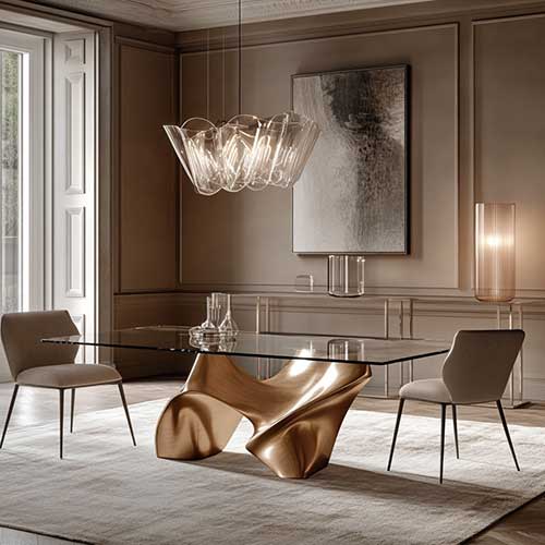 China glass dining table