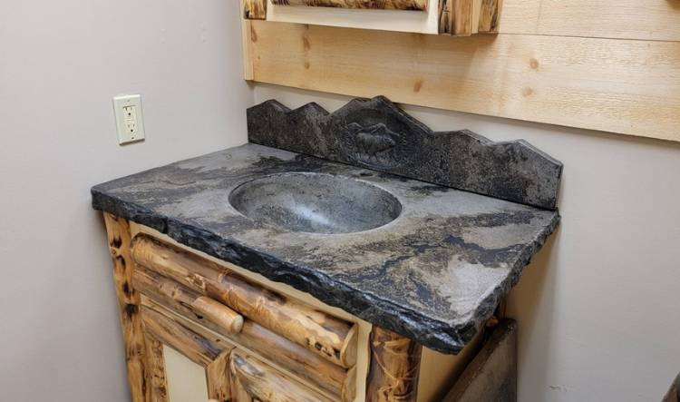 Concrete Top Bathroom Vanity (Industrial Edge)