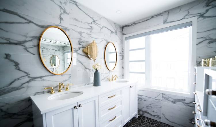 Double-Top Bathroom Vanity for Shared Bathrooms