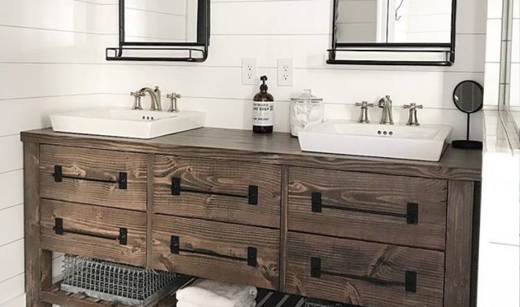 Farmhouse-Style Bathroom Vanity