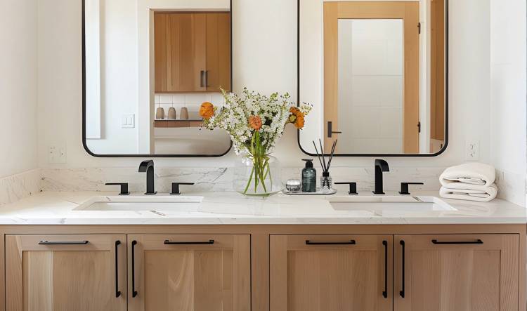 Glam Mirrored Bathroom Vanity_
