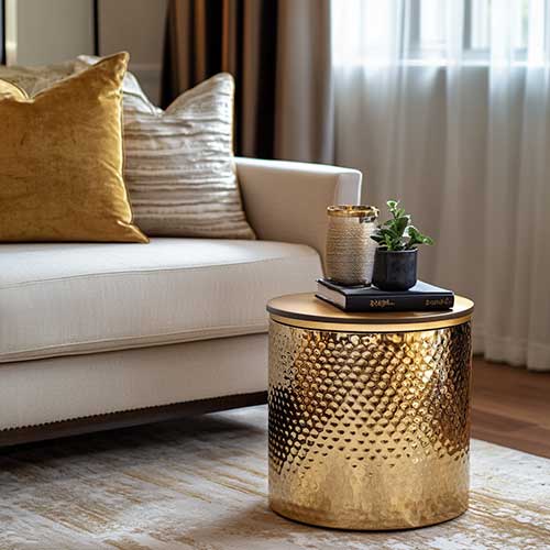 Gold end table