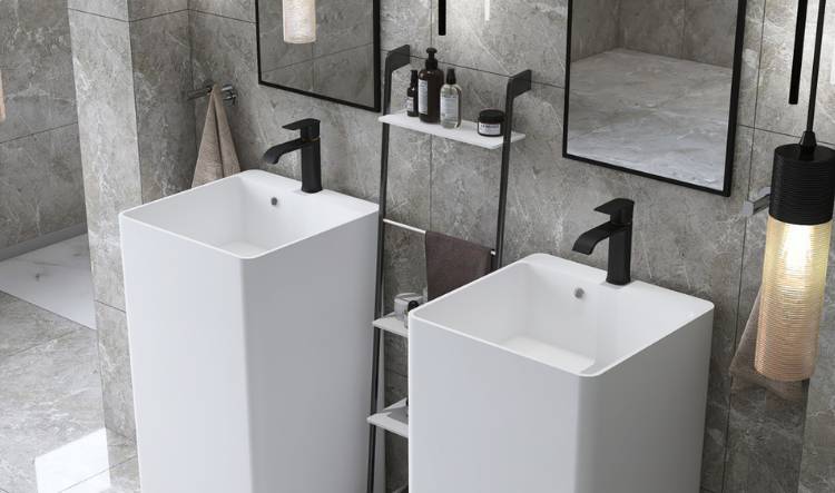 Pedestal Sink Bathroom Vanity (Ultra-Compact)