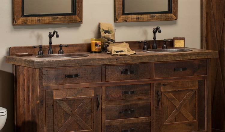 Rustic Barn Door Bathroom Vanity