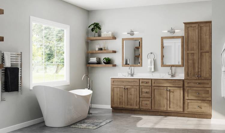 Wood Grain Bathroom Vanity (Natural Warmth)