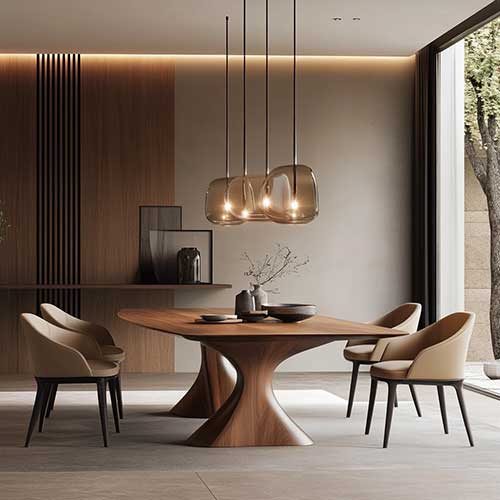 Wood dining table design