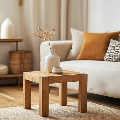 Wood end table