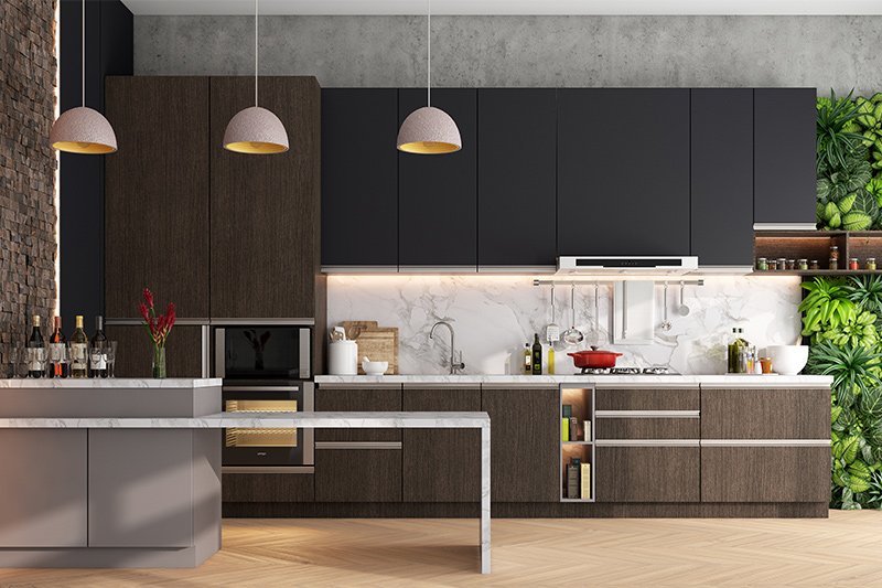 Black And Brown Kitchen Cabinets