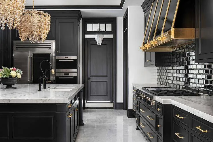 Black And Gold Kitchen Cabinets