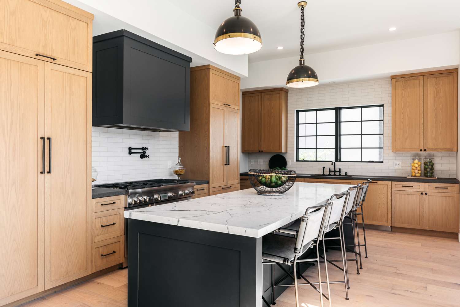 Black And Wood Kitchen Cabinets