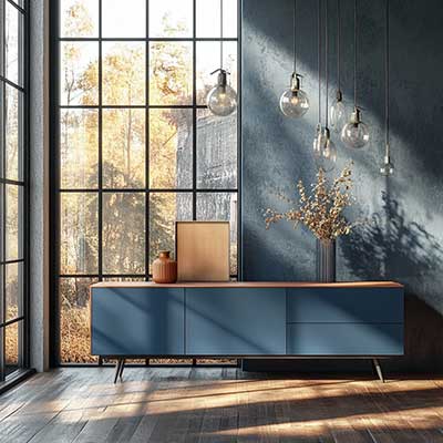 Blue sideboard design