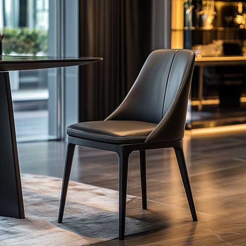 Leather dining chair design