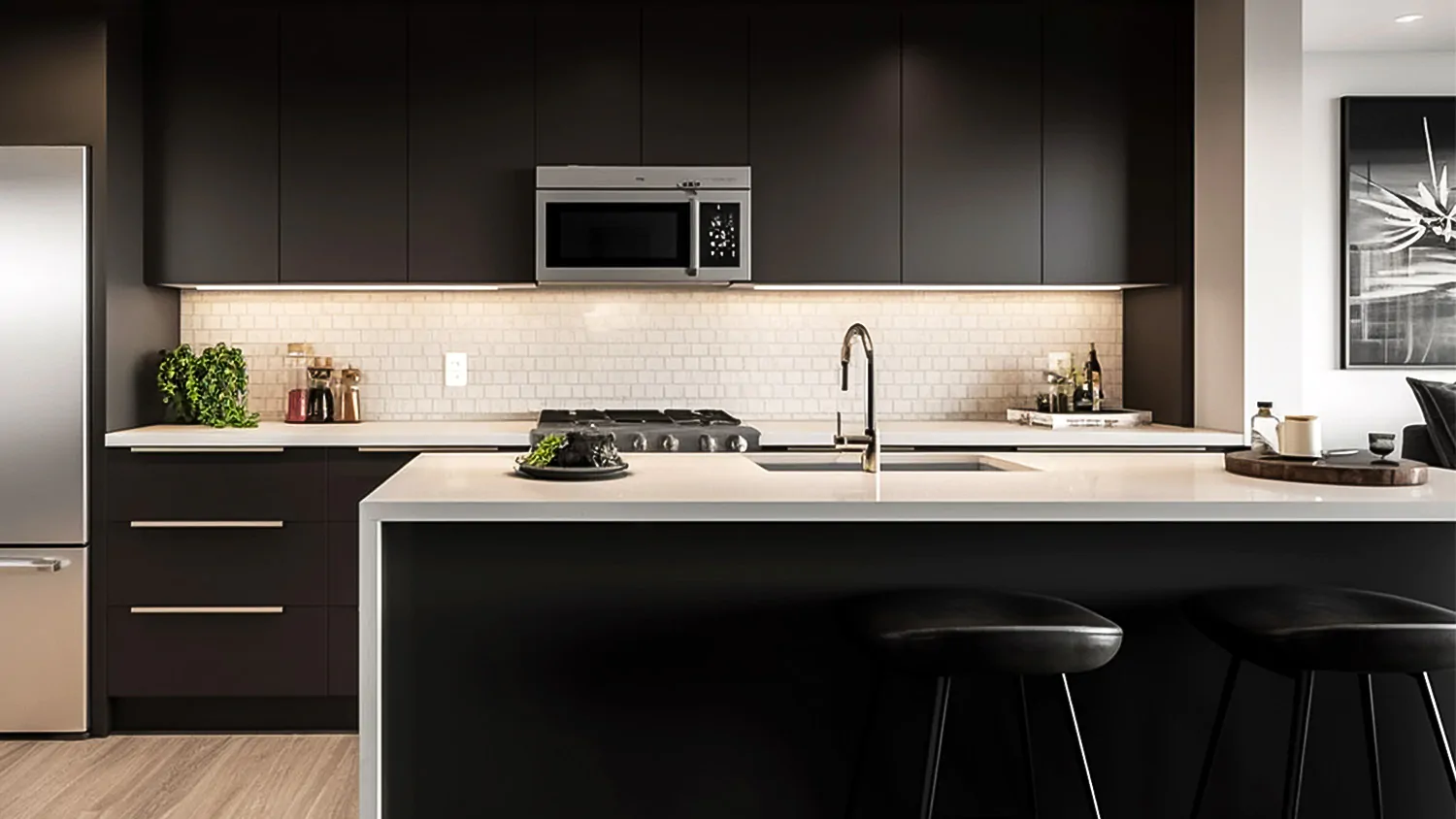 Matte Black Kitchen Cabinets