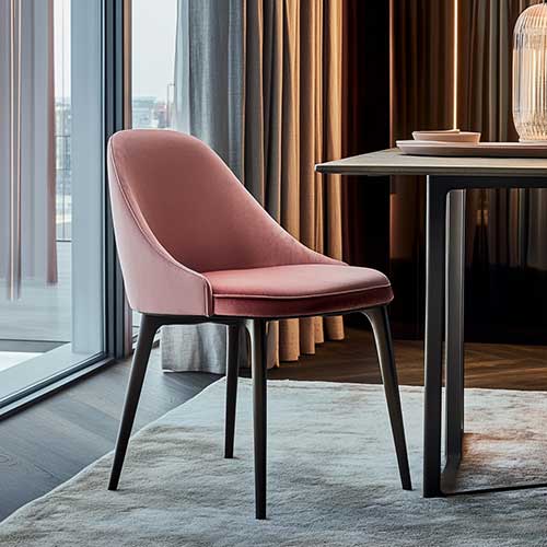 Pink dining chair design