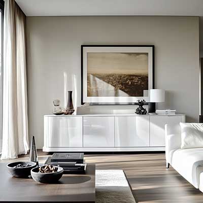 White sideboard design