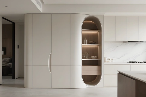 Curved Tall Bar Cabinet