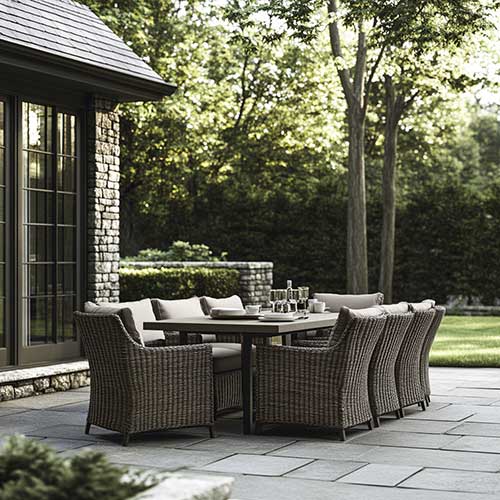 Outdoor dining table and chair