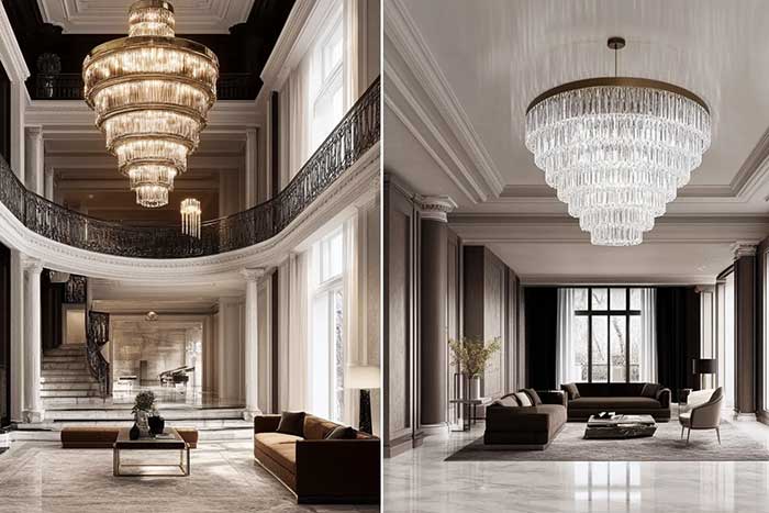 Different Heights of Chandeliers
