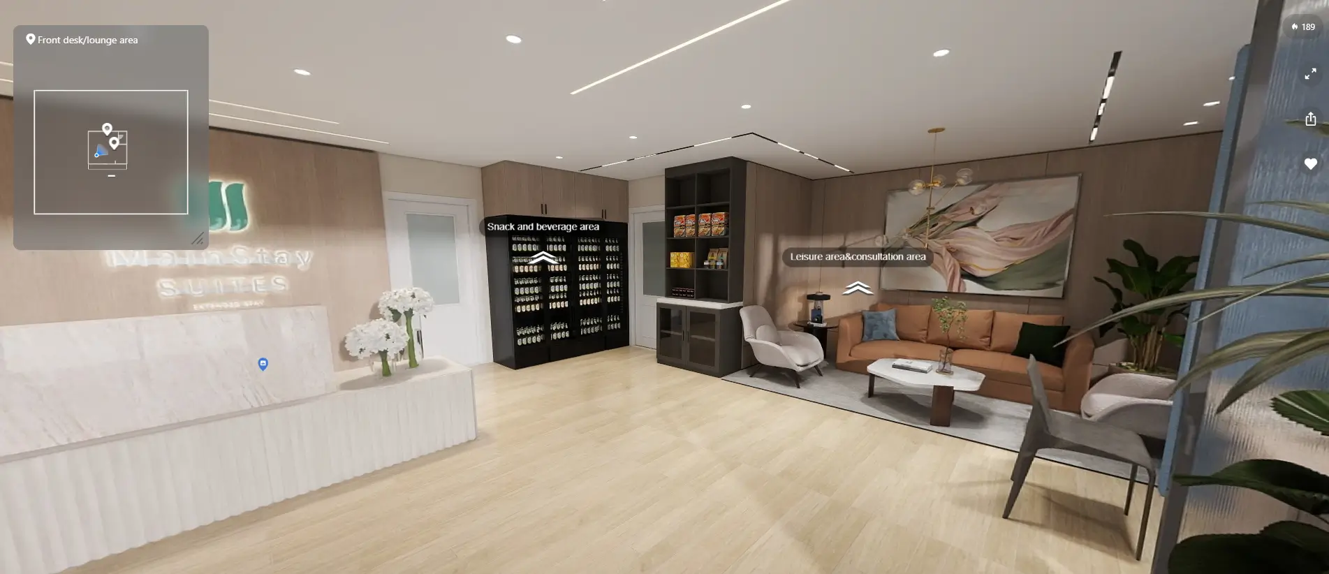 Guest-friendly living room seating arranged for conversation